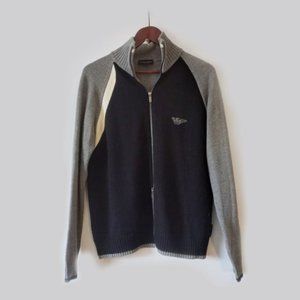 EMPORIO ARMANI - Full zip tri-color cardigan - Sz M-L